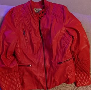 Vegan Leather Red Jacket